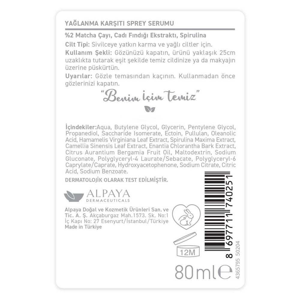 Herbaderm Anti-Oiliness Spray Serum for Balanced Skin 80 ml