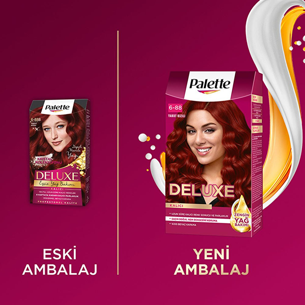 Palette Deluxe Yakut Kızılı Hair Dye - Long-Lasting Rich Ruby Red Hair Color - view 8