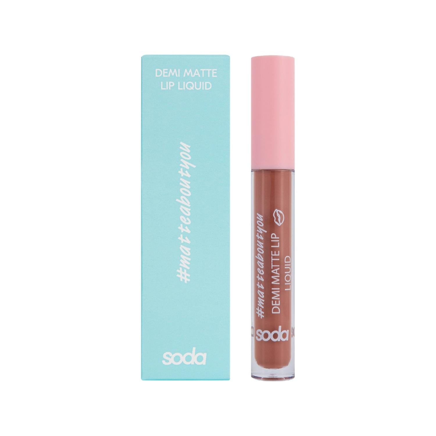 Soda Demi Matte Liquid Lipstick 013 - 3.5ml Compact Matte Lip Color for On-the-Go Soda Demi Matte Lipstick 013 - Long Lasting Compact Lip Color liquid lipstick, demi-matte lipstick, Soda brand cosmetics, compact lipstick, matte lip color, long-lasting lipstick, travel-sized cosmetics, beauty on-the-go, lip care, cosmetics, makeup, lipstick 013