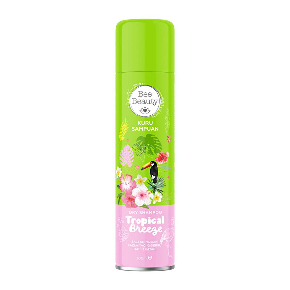 Bee Beauty Tropical Breeze Dry Shampoo - Refreshing, Oil-Absorbing, Volumizing Hair Spray for All Hair Types - Shampoo