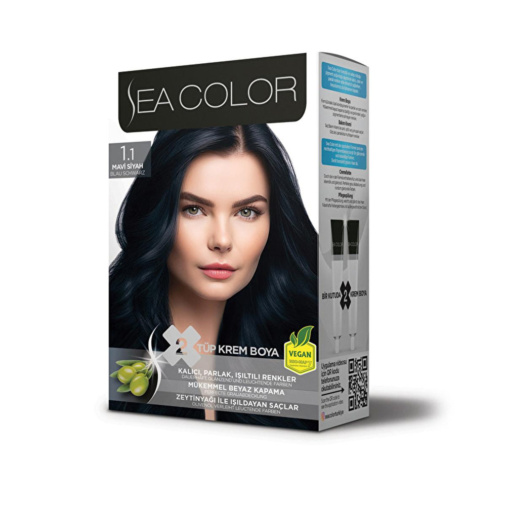 Sea Color Hair Dye - Olive Oil Formula for Lasting Color and 100% Grey Coverage - Sea Color - Hair Dye