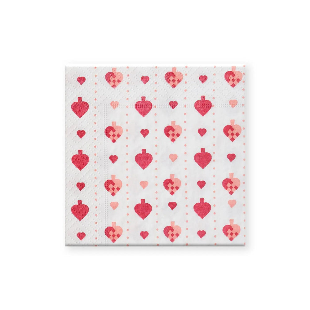 Alouette Heart Print Christmas Napkins 20-Pack