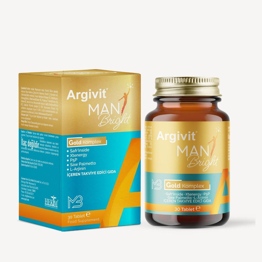 Argivit Men's Health Supplement - Stress Management, Energy & Hair Loss Prevention for Adult Men - Face Serum