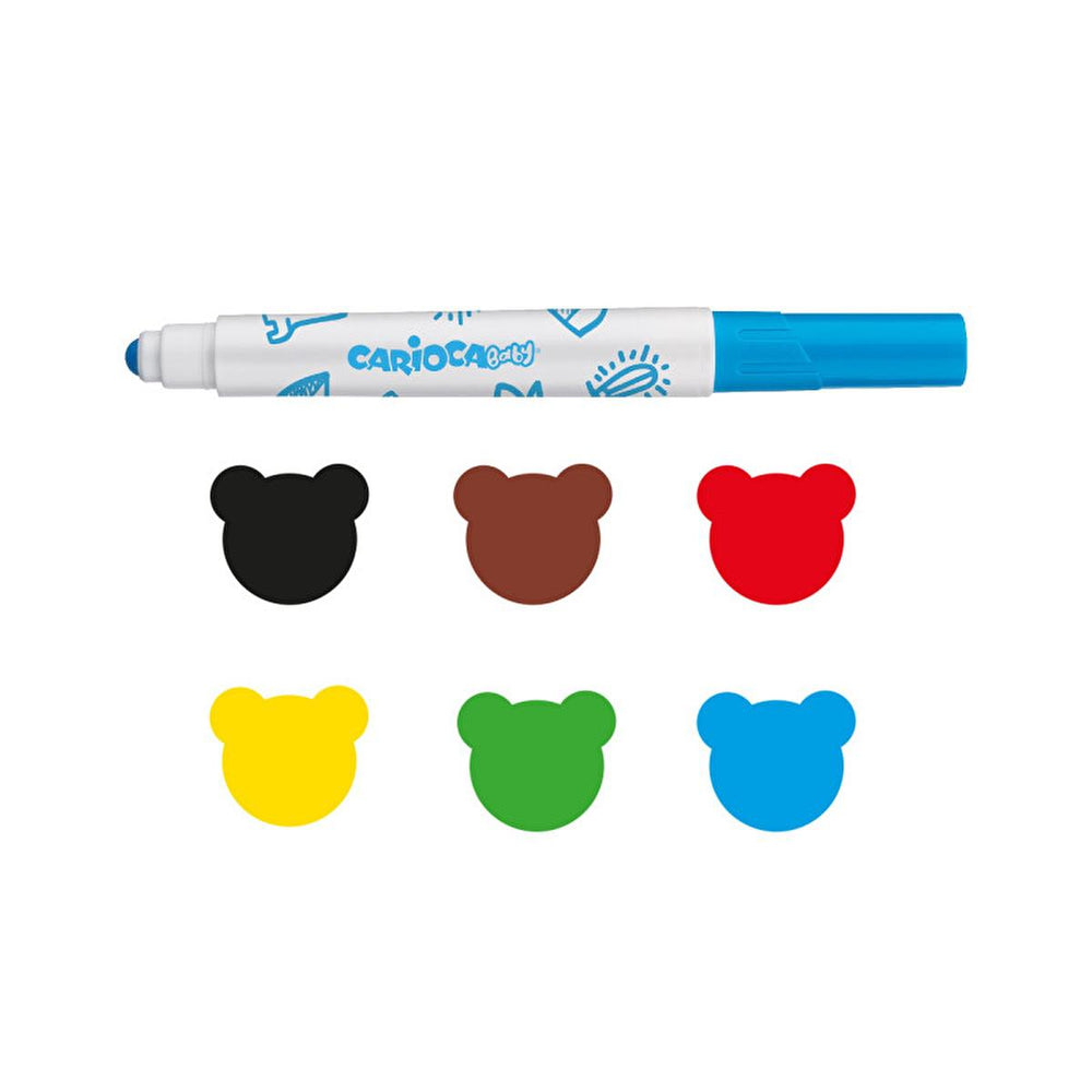 Carioca Washable Markers for Kids - 6 Pack Jumbo Markers for Toddlers, Non-Toxic Art Supplies, Safe Children's - view 2