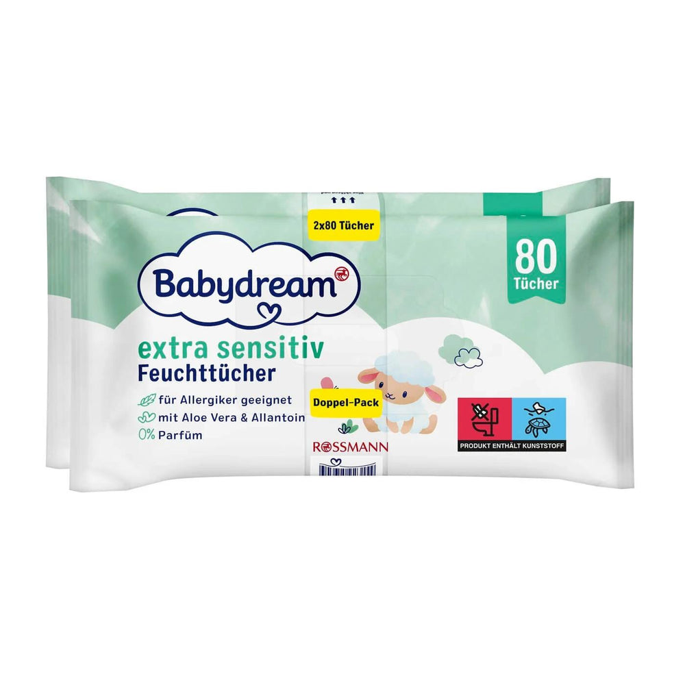 Babydream Baby Wet Wipes Very Sensitive Skin with Aloe Vera 280 Count