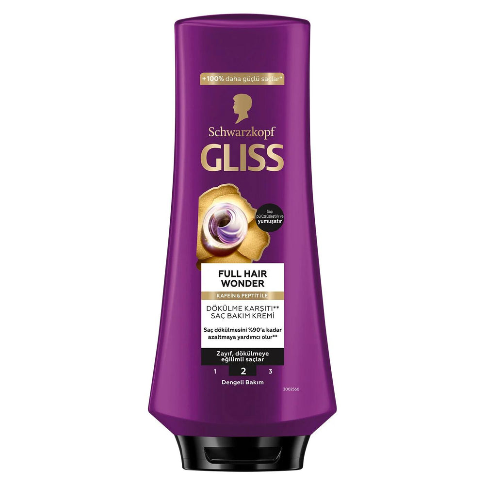 Gliss Full Hair Wonder: Anti Hair Loss Cream - Biotin & Collagen Hair Strengthening, Volumizing Conditioner Treatment (12.17 fl oz)
