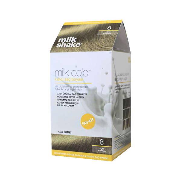 Milk Shake Hair Dye - 8 Açık Kumral Light Brown Hair Color, Nourishing Ingredients, Easy At-Home Application Milk Shake Light Brown Hair Dye - Nourishing & Long-Lasting hair dye, light brown hair color, at-home hair coloring, nourishing hair dye, Milk Shake hair color, easy hair dye, long-lasting hair color, vibrant hair color, hair care, hair coloring kit, DIY hair dye