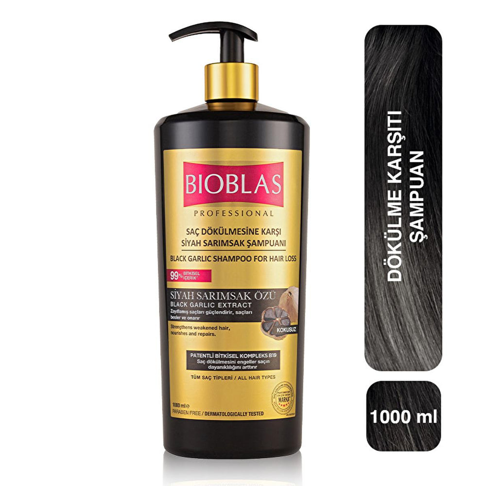 Bioblas Professional Black Garlic Shampoo for Hair Loss - 33.81 fl oz Nourishing Daily Use - view 2