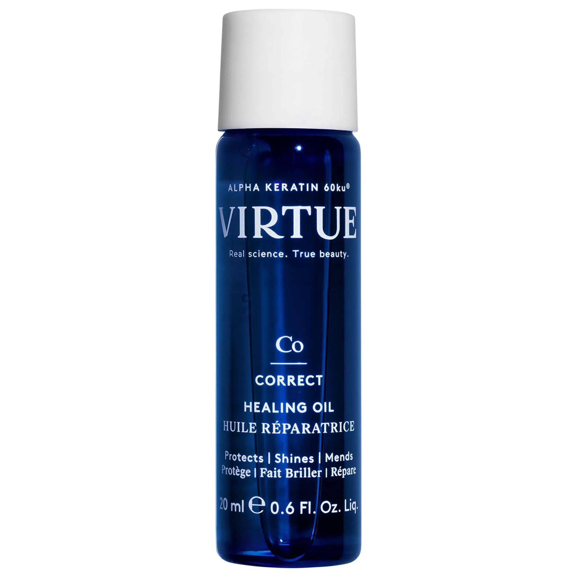 Virtue Mini Hydrating Healing Hair Oil - Nourishing, Non-Greasy, Vegan Hair Care with Alpha Keratin 60ku® Virtue Mini Hydrating Hair Oil - Nourishing & Vegan hair oil, hydrating hair care, repairing damaged hair, vegan hair products, gluten-free hair care, cruelty-free cosmetics, Alpha Keratin 60ku®, non-greasy hair serum, UV protection for hair, hair nourishment, hair repair, lightweight hair oil, healthy hair solutions, hair shine, damage repair, split ends solution, breakage prevention, vegan cosmetics, 