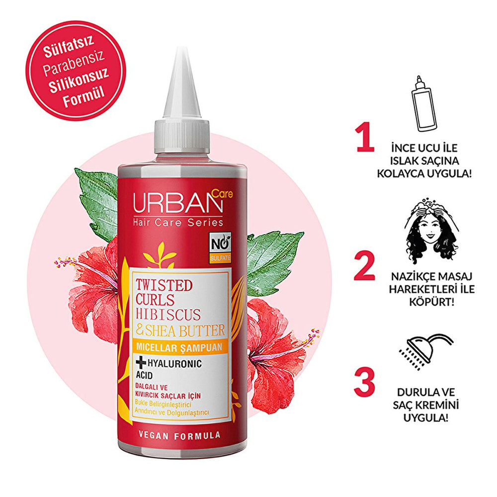 Urban Care Sulfate-Free Micellar Shampoo for Curly Hair - Gentle, Moisturizing, and Frizz-Reducing with Hibiscus & - view 9