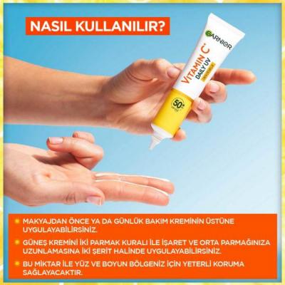 Garnier Vitamin C Daily Sunscreen SPF50+ - 40ml | Brightening Formula - image 17