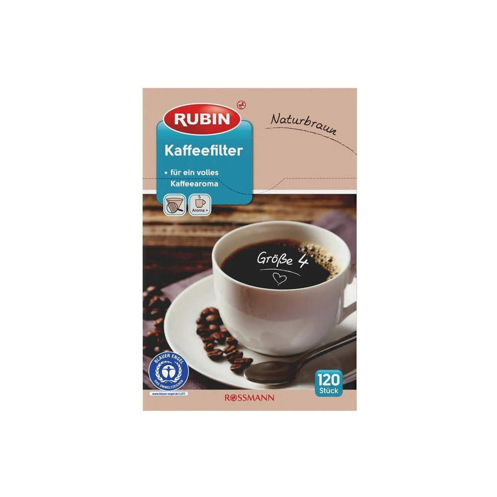 Rubin Coffee Filter No. 4 Natural Brown 120 Pieces