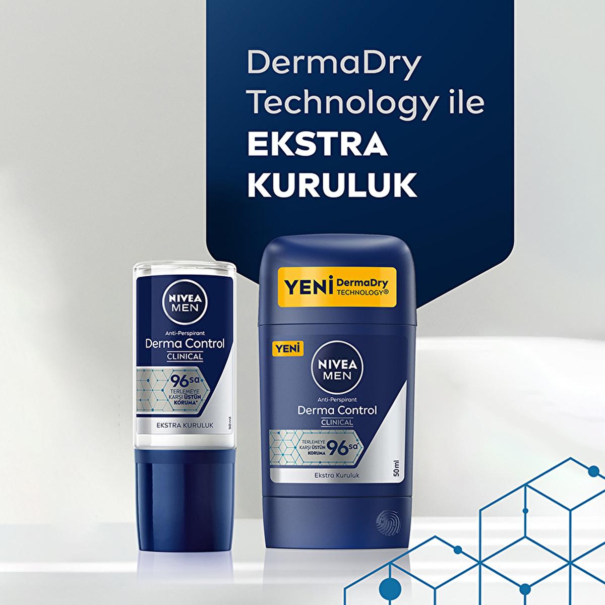 Nivea Derma Control Clinical Men&#39;s Deodorant Stick - Long Lasting Sweat Protection, Anti-Perspirant, 1.69 fl oz Nivea Men&#39;s Deodorant Stick - 96hr Sweat Protection Nivea Deodorant Stick, Men&#39;s Deodorant, Anti-perspirant Deodorant, Long-lasting Sweat Protection, Derma Control Deodorant, Men&#39;s Grooming, Personal Care, Hygiene Products, Sweat Protection, Odor Control, Vitamin C, Dermatologically Tested, Gentle Deodorant