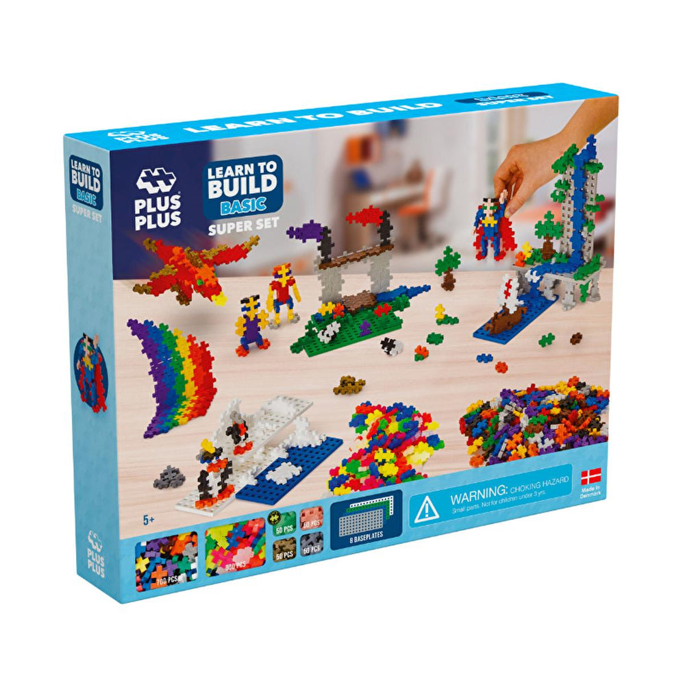Plus Plus Construction Toy Set - 1200 Piece Creative Building Blocks for Kids, Develops Fine Motor Skills & - Toy