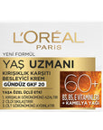 Loreal Paris Anti-Wrinkle Moisturizing Cream for Mature Skin 60+ - Nourishes, Hydrates, Reduces Wrinkles & Age Spots Loreal Paris Anti-Wrinkle Cream for 60+ Skin anti-wrinkle cream, anti-aging moisturizer, 60+ skincare, Loreal Paris Yaş Uzmanı, kırışıklık karşıtı krem, mature skin care, skincare for women, skincare for men, anti-aging skincare, moisturizing cream, wrinkle reduction, age spot correction, SPF 20, B3 vitamin, E vitamin, Opuntia Flower Extract, cosmetic, beauty, skincare routine, mature skin mo