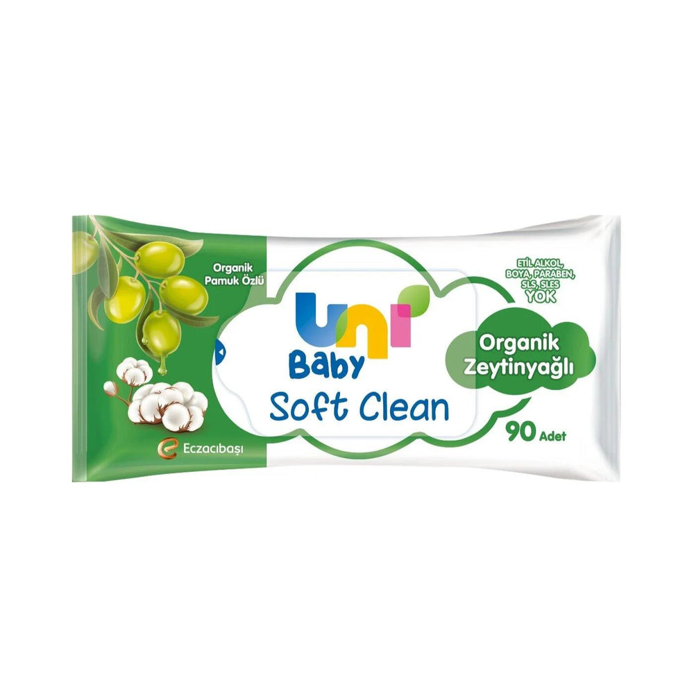 Uni Baby Soft Clean Organic Olive Oil Wet Wipes 90 Count