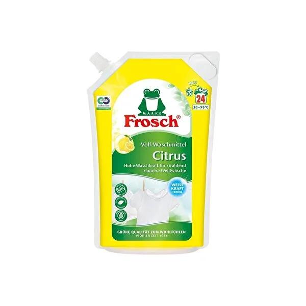 Frosch Citrus Laundry Detergent: Powerfully Cleans & Whitens Whites, Plant-Based, Vegan & Microplastic-Free - 24 Loads Frosch Citrus Laundry Detergent: Whiter Whites, Plant-Based Clean laundry detergent, white laundry detergent, plant-based detergent, vegan laundry detergent, microplastic-free detergent, citrus laundry detergent, stain removal detergent, eco-friendly laundry detergent, natural laundry detergent, laundry soap, white clothes cleaner, eco detergent, plant based laundry soap, vegan laundry soap