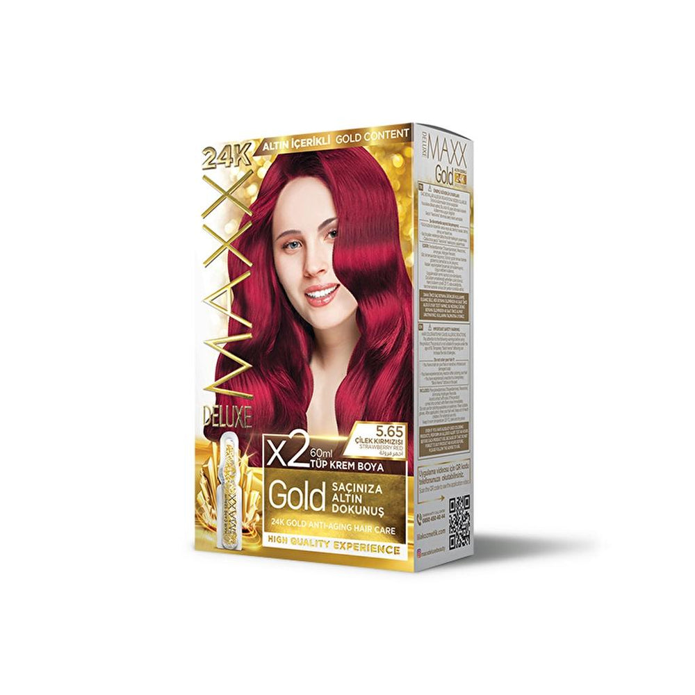 Maxx Deluxe Golden Beauty Hair Dye 5.65 Strawberry Red