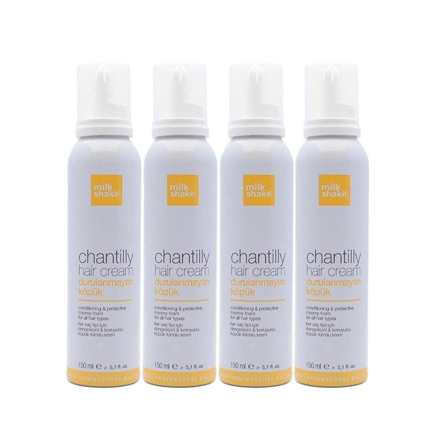 milk_shake Chantilly Hair Care Foam - Nourishing & Moisturizing for Dry/Damaged Hair, 4 x 150ml milk_shake Chantilly Hair Care Foam - Nourishing & Moisturizing hair care product, milk_shake Chantilly, hair nourishment, hair care foam, Chantilly saç bakım köpüğü, hair moisturizing, dry hair care, damaged hair care, hair maintenance, hair softness, long-lasting hair care