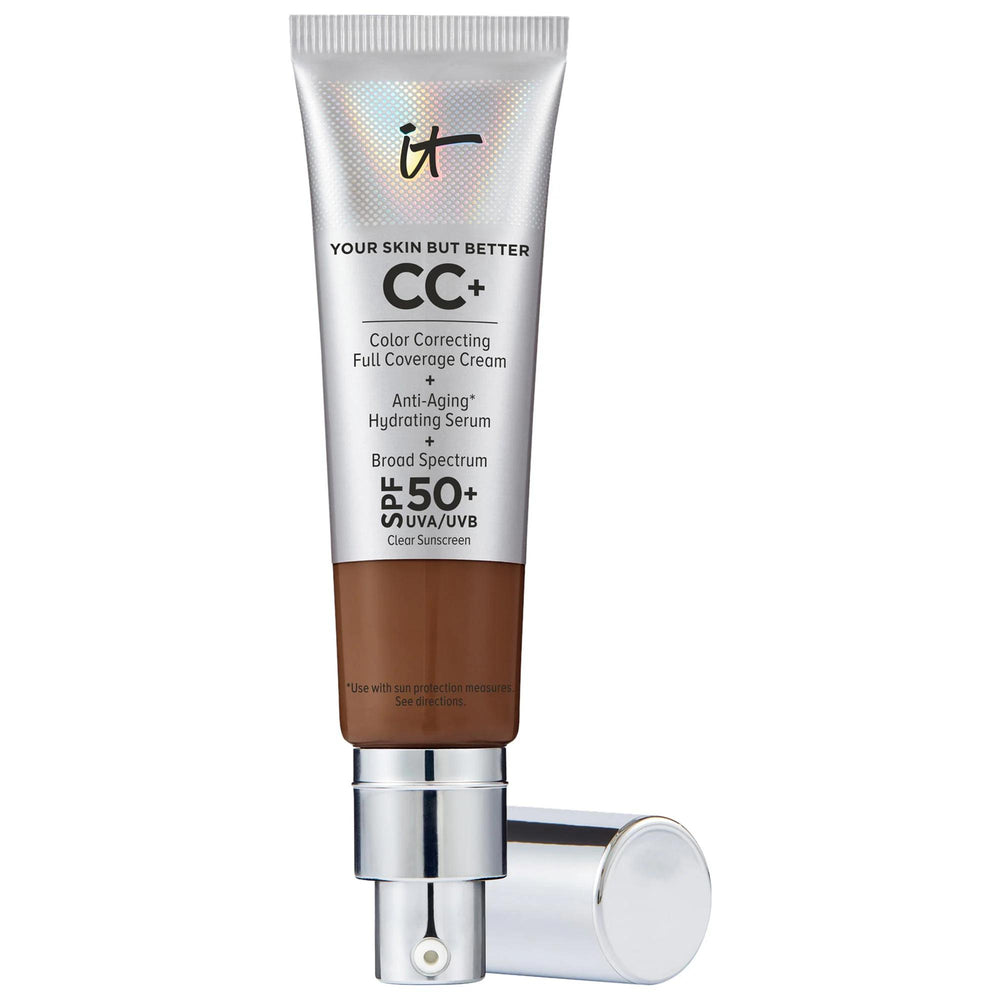 IT Cosmetics CC+ Cream Full Coverage Foundation SPF 50+: Color Correcting, Hydrating & Anti-Aging Makeup for Flawless Skin & Sun Protection IT Cosmetics CC Cream SPF 50: Full Coverage, Hydration & Sun Protection CC cream, full coverage foundation, SPF 50 foundation, color correcting foundation, anti-aging foundation, hydrating foundation, foundation for acne scars, redness reducing foundation, foundation for dark circles, natural finish foundation, makeup, face makeup, foundation, hyaluronic acid, niacinami