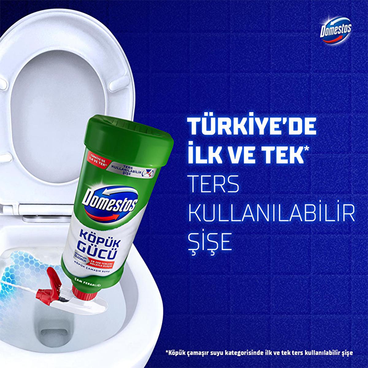 Domestos Foam Bleach - Reversible Bottle, Pine Fragrance, 15.22 fl oz - Effective Deep Hygiene Cleaning Solution Domestos Foam Bleach - Deep Hygiene & Pine Freshness Foam Bleach, Pine Fragrance Cleaning Product, Reversible Bottle Cleaning Solution, Deep Hygiene Cleaning, Effective Hard-to-Reach Area Cleaner, Cleaning Supplies, Household Essentials, Hygiene Products, Bleach, Cleaning Solutions, Home Care, Domestos