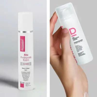 dermoskin ato probiyotik krem 50ml packaging, dermoskin ato probiyotik krem application on skin Dermoskin Ato Probiyotik Krem - Moisturizing Care | 50ml Dermoskin Ato Probiyotik Krem - Moisturizing Care | 50ml dry-skin, moisturizer, sensitive-skin, skin-repair, natural-ingredients, probiotic-cream, eczema-relief, skin-care, dermoskin, ai-generated