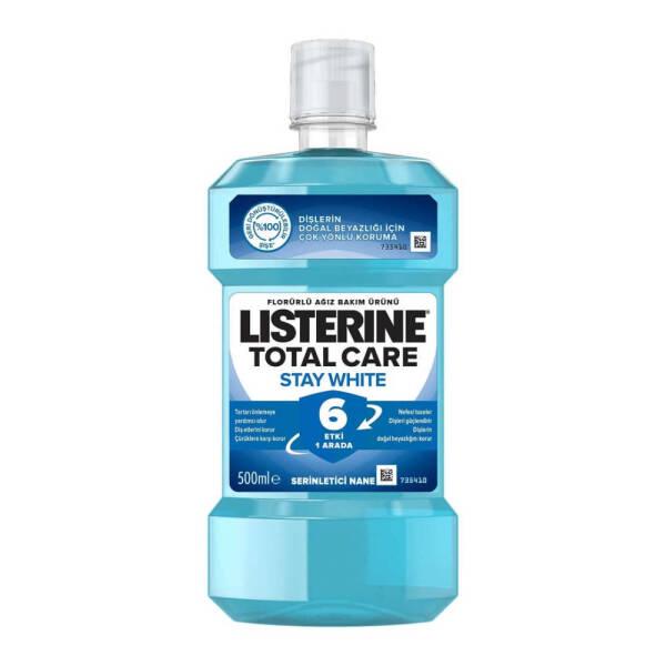 Listerine Total Care Stay White Mouthwash - 16.91 fl oz - Fluoride Anticavity Oral Rinse for Whiter Teeth & Fresh Breath Listerine Total Care Stay White Mouthwash - 16.91 fl oz Listerine Total Care, Stay White Mouthwash, Fluoride Mouthwash, Oral Hygiene Products, Teeth Whitening Mouthwash, Anticavity Mouthwash, Fresh Breath, Oral Rinse, Mouthwash with Fluoride