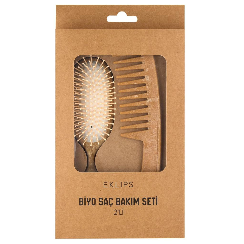 Eklips Bio 2-Piece Hair Brush and Comb Set for Styling