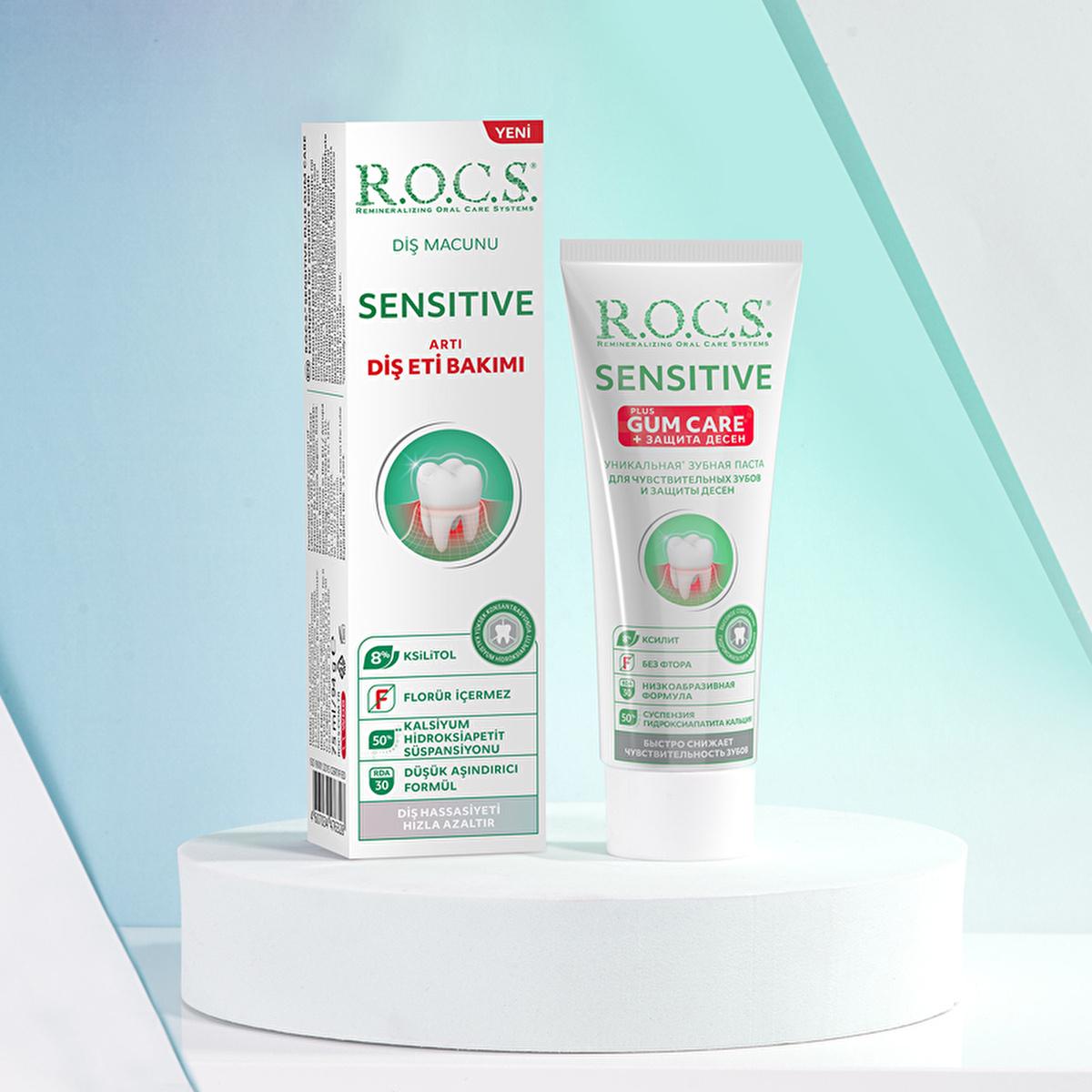 rocs-sensitive-toothpaste-94g, rocs-toothpaste-gum-care, rocs-sensitive-toothpaste-packaging, herbal-chlorophyll-toothpaste Rocs Sensitive Care Toothpaste - Gentle Gum Protection for Teeth Sensitivity | 3.4 fl. oz. Rocs Sensitive Care Toothpaste - Gentle Gum Protection rocs, toothpaste, sensitive-teeth, gum-care, oral-health, xylitol, calcium-hydroxyapatite, herbal, plaque-protection, ai-generated