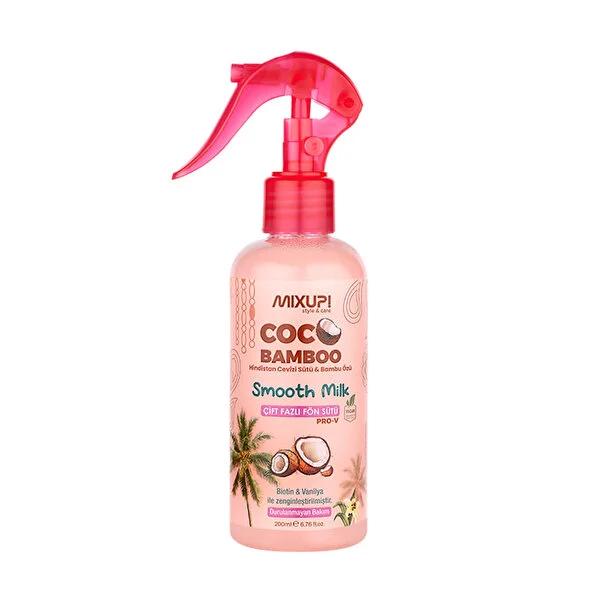 Mixup Cocobamboo Hair Styling Spray: Heat Protection, Coconut Oil & Biotin for Shine, Anti-Frizz & Damage Repair - 6.76 fl oz Mixup Hair Spray: Heat Protection, Shine & Damage Repair hair styling spray, heat protectant spray, coconut oil hair product, bamboo extract hair spray, biotin hair treatment, hair shine spray, anti-frizz hair spray, hair detangler spray, damaged hair repair, hair protection spray, hair styling, heat protection, coconut oil, bamboo extract, biotin, hair shine, anti-frizz, hair detang