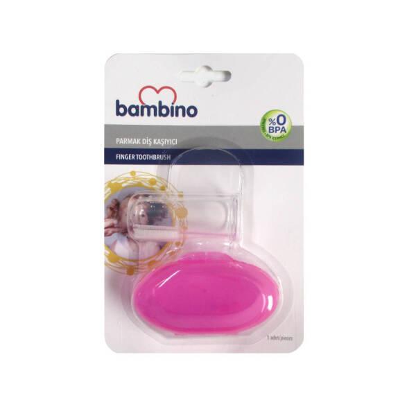 Bambino Finger Toothbrush Pink - Gentle Baby Oral Care & Teething Relief - Toothpaste
