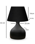 Homing Milano Metal Body Black Fabric Shade Table Lamp - Modern Home Decor Lighting with Adjustable Cord - view 3