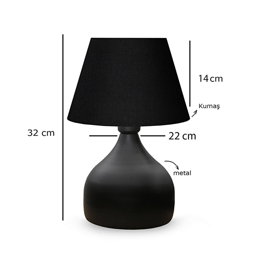Homing Milano Metal Body Black Fabric Shade Table Lamp - Modern Home Decor Lighting with Adjustable Cord - view 3