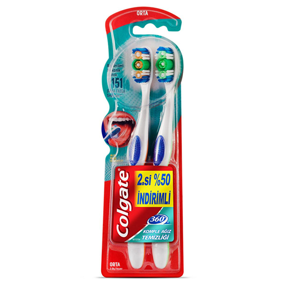 Colgate 360 Komple Oral Care Toothbrush - Advanced Manual Toothbrush for Comprehensive Cleaning - view 2