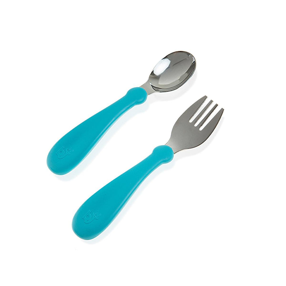 Babyjem Stainless Steel Baby Utensil Set - BPA Free, Ergonomic Design for Independent Eating - Baby Care