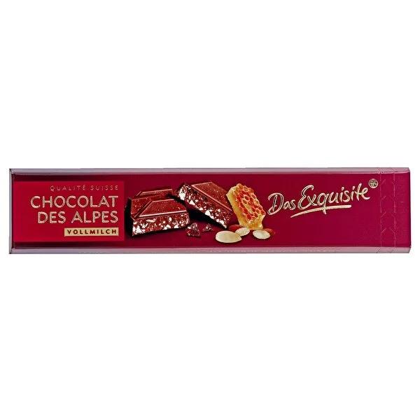 Das Exquisite Swiss Milk Chocolate with Honey & Almond Nougat - Premium Confectionery, 100g Das Exquisite Swiss Milk Chocolate - Premium Chocolate with Honey & Almond Swiss chocolate, milk chocolate, honey and almond nougat, premium confectionery, gourmet chocolate, chocolate lovers, Swiss origin, high-quality chocolate, luxurious treats, gift ideas, special occasions, confectionery with honey, almond chocolate