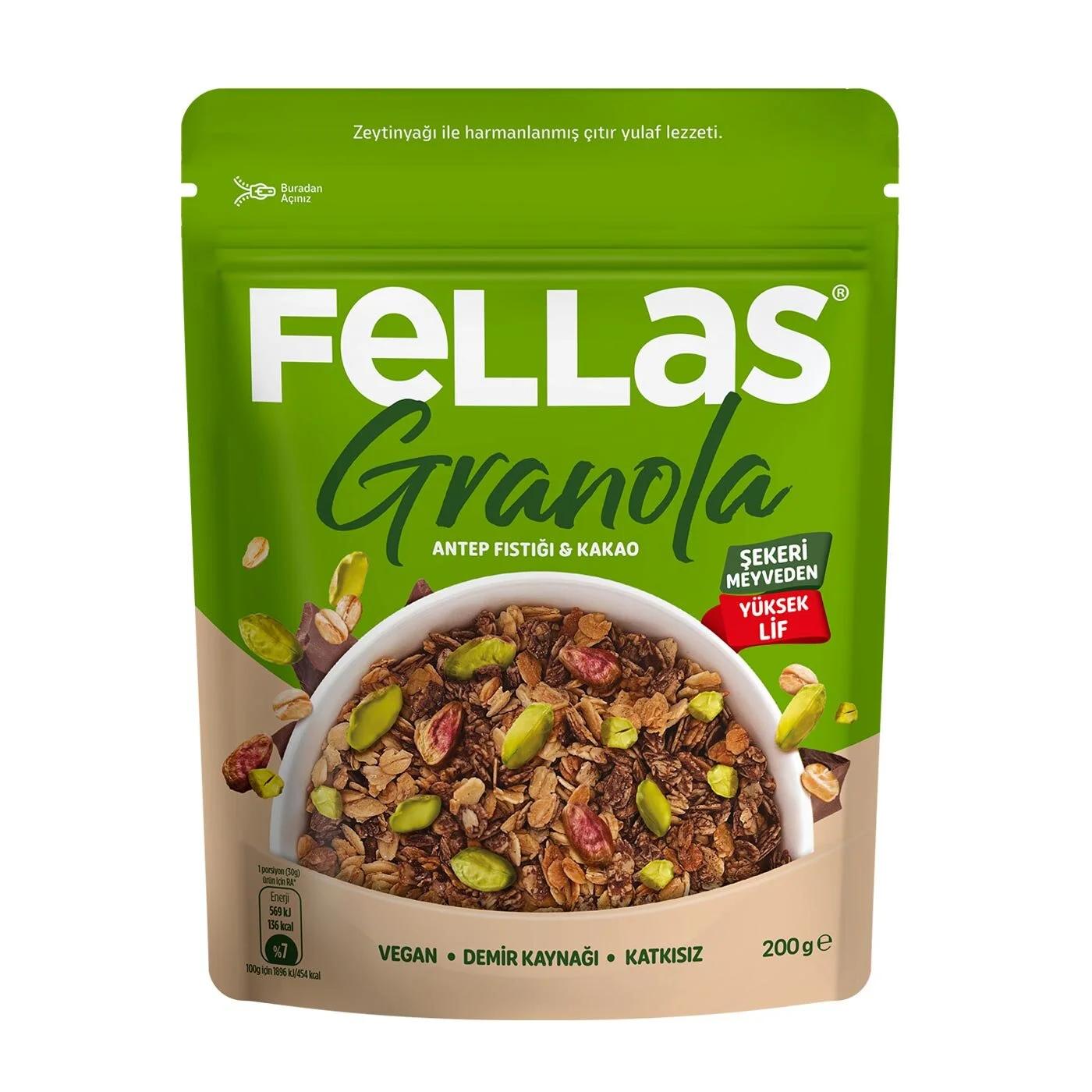 Fellas Pistachio &amp; Cocoa Crunchy High Fiber Granola 200g