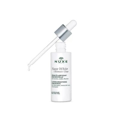 nuxe white ultimate glow serum 30ml bottle, nuxe serum application on skin Nuxe White Ultimate Glow Serum - Brightening Formula | 30 ml Nuxe White Glow Serum – Brightening Formula | 30 ml nuxe, glow-serum, vitamin-c, skincare, brightening, radiant-skin, facial-serum, hydration, ai-generated, anti-aging