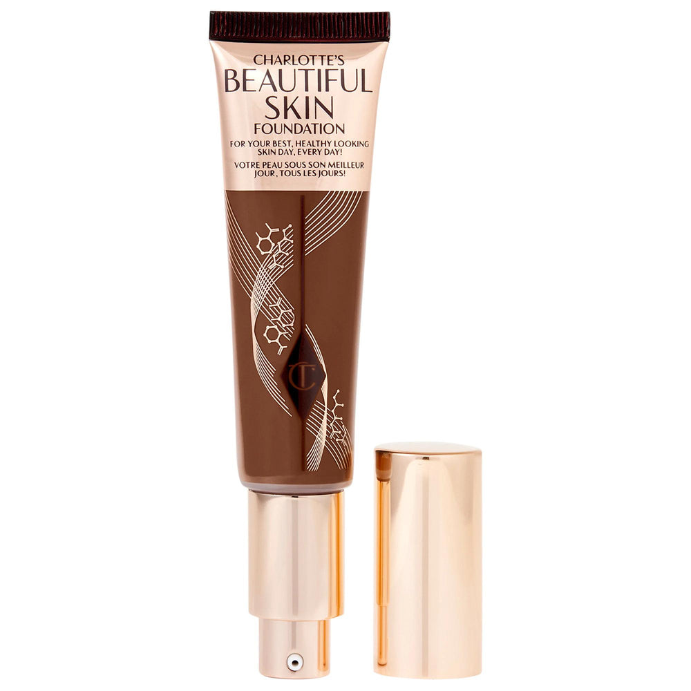 Charlotte Tilbury Beautiful Skin Medium Coverage Liquid Foundation with Hyaluronic Acid - Vegan, Cruelty-Free, 16-Hour Wear Charlotte Tilbury Liquid Foundation - 16Hr Wear, Vegan & Cruelty-Free liquid foundation, medium coverage foundation, hyaluronic acid foundation, vegan cosmetics, cruelty-free makeup, skincare-infused makeup, long-lasting foundation, natural finish foundation, paraben-free, mineral oil-free, cleaner beauty products, Charlotte Tilbury