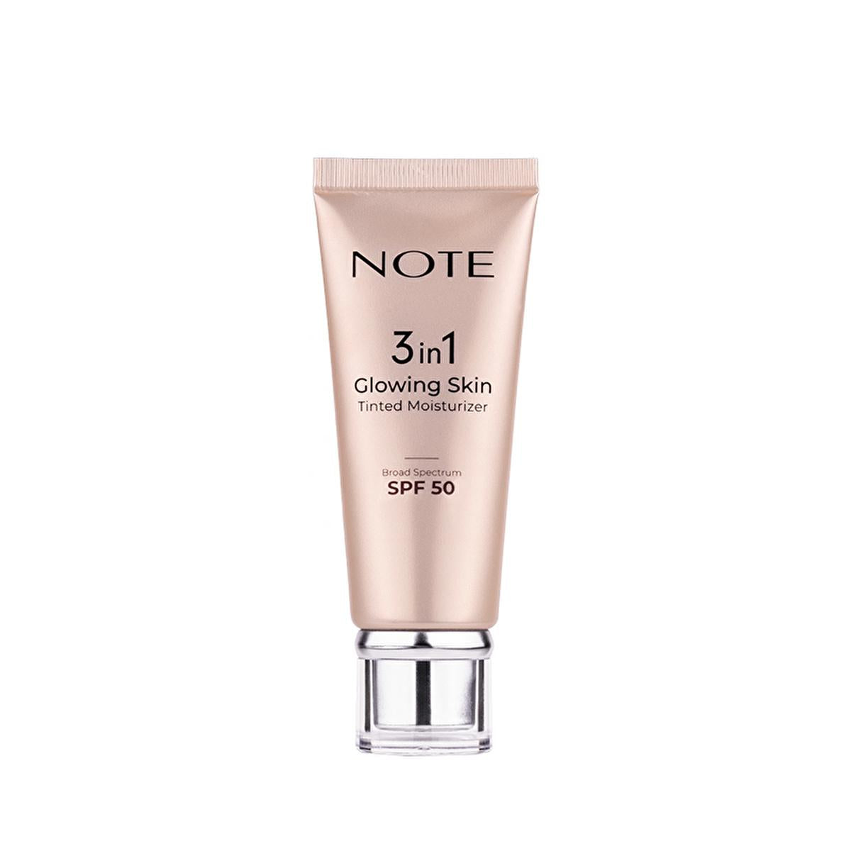 note 3 in 1 glowing skin tinted moisturizer front view, note glowing skin tinted moisturizer texture, note tinted moisturizer with spf 50 usage Note 3 in 1 Glowing Skin Tinted Moisturizer - SPF 50 for Radiant Skin | 1.7 fl. oz. Note 3 in 1 Glowing Skin Tinted Moisturizer 50 SPF note, tinted-moisturizer, spf-50, glowing-skin, moisturizer, skincare, makeup, hydration, radiant-skin, ai-generated