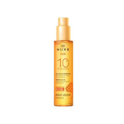 nuxe sun bronzing oil spf 10, nuxe sun bronzing oil bottle, nuxe sun bronzing oil application Nuxe Sun Bronzing Oil - SPF 10 | 150 ml Nuxe Sun Bronzing Oil - SPF 10 | 150 ml nuxe, bronzing-oil, spf-10, sun-protection, organic-oils, skincare, coconut-scent, tiare-flower, hydration, ai-generated