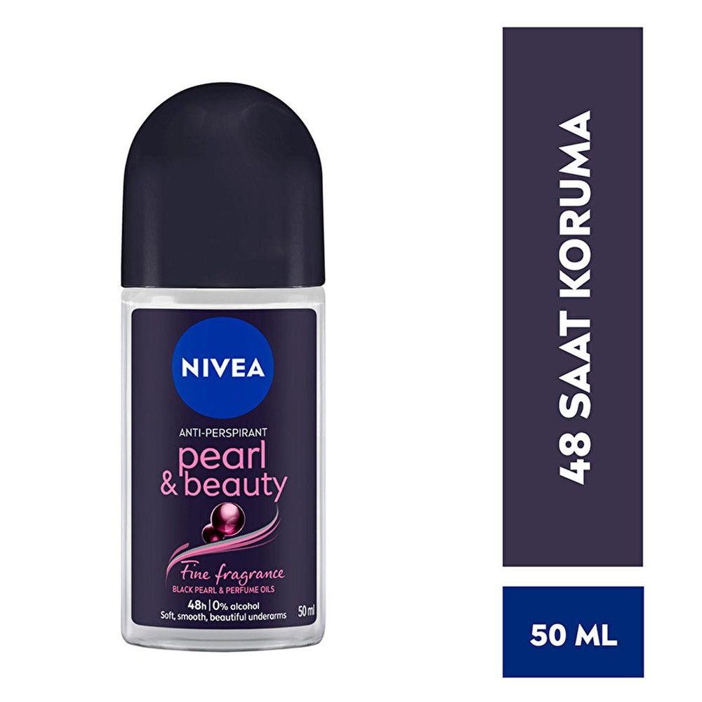 Nivea Pearl & Beauty Deodorant Roll-On for Women - 48-Hour Protection, Alcohol-Free, Fine Fragrance - Toner
