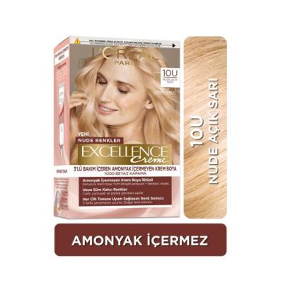 L'Oreal Paris Excellence Creme: 10U Nude Light Blonde Hair Dye - Ammonia-Free, Protective Color for All Skin Tones, Permanent At-Home Hair Color L'Oreal Nude Blonde Hair Dye: Ammonia-Free Color, All Skin Tones hair dye, ammonia free hair dye, nude blonde hair color, light blonde hair dye, at home hair color, Loreal hair dye, hair color for all skin tones, 10U nude blonde, permanent hair color, protective hair dye, hair color, blonde hair, nude hair, ammonia-free, pro-keratin, salon quality, at-home coloring