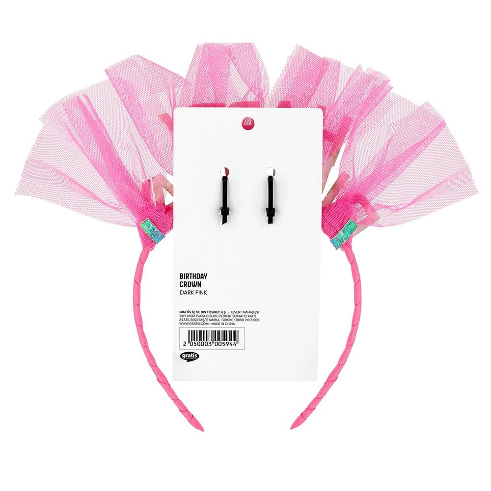 Eklips Happy Birthday Crown Dark Pink Party Headband