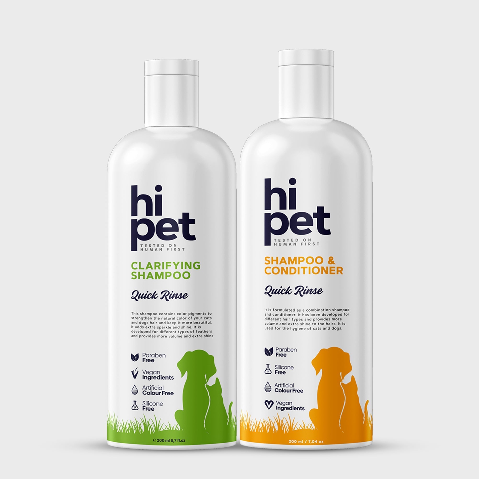 HiPet Cleanse &amp; Detox Set, Clarifying Shampoo + Conditioning Shampoo, 2-Piece Bundle