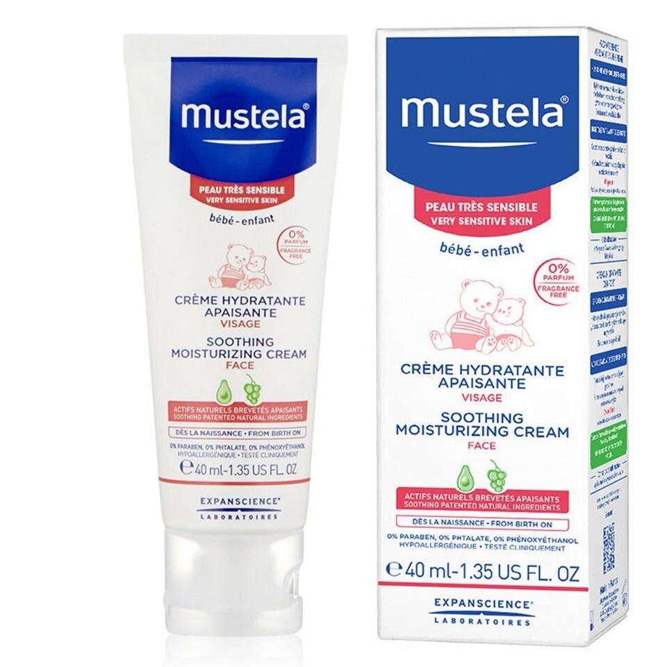 Mustela Baby Moisturizing Cream - Natural, Vegan, Fragrance-Free for Sensitive Skin - 40ml - Face Cream