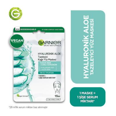 Garnier Hyaluronic Aloe Vera Hydrating Face Mask - Refreshing & Revitalizing Sheet Mask for Dry Skin, Intense Moisture & Soothing Comfort Garnier Hyaluronic Aloe Face Mask: Hydrate & Revitalize Skin hyaluronic acid face mask, aloe vera sheet mask, hydrating face mask, refreshing face mask, skin revitalization mask, Garnier face mask, sheet mask for dry skin, beauty face mask, hyaluronic acid,aloe vera, sheet mask, face mask, dry skin, hydrating, refreshing, revitalizing, beauty, skincare, facial treatment, 