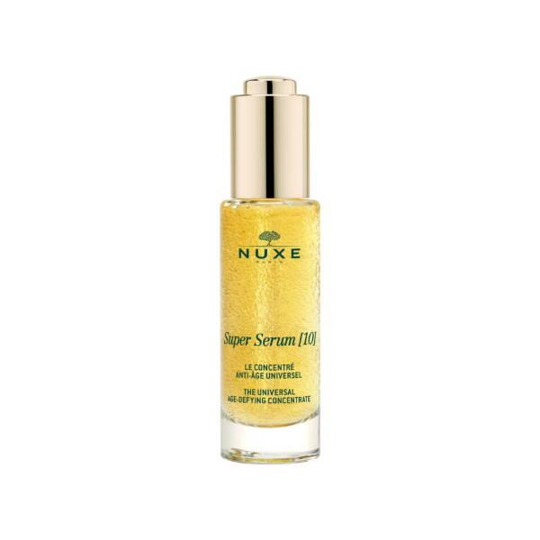 nuxe super serum 10 30ml bottle front view, nuxe super serum 10 30ml texture on skin, nuxe super serum 10 30ml product details Nuxe Super Serum 10 - Anti-Aging Formula | 30ml Nuxe Super Serum 10 - Anti-Aging Formula | 30ml nuxe, super-serum, anti-aging, skincare, serum, moisturizer, face-care, hydating-serum, skin-environment, ai-generated