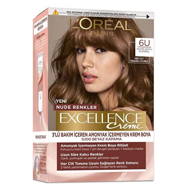 L'Oréal Paris Excellence Nude Hair Dye - Ammonia-Free, Long-Lasting Color for All Skin Tones L'Oréal Paris Excellence Nude Hair Dye - Gentle & Long-Lasting ammonia-free hair dye, L'Oréal Paris Excellence, hair color, nourishing hair dye, long-lasting hair color, gentle hair dye, Pro-Keratin enriched hair dye, pH Balanced Post-Color Shampoo, Ceramide-infused Nourishing Mask, hair care, hair coloring, cosmetic, beauty product