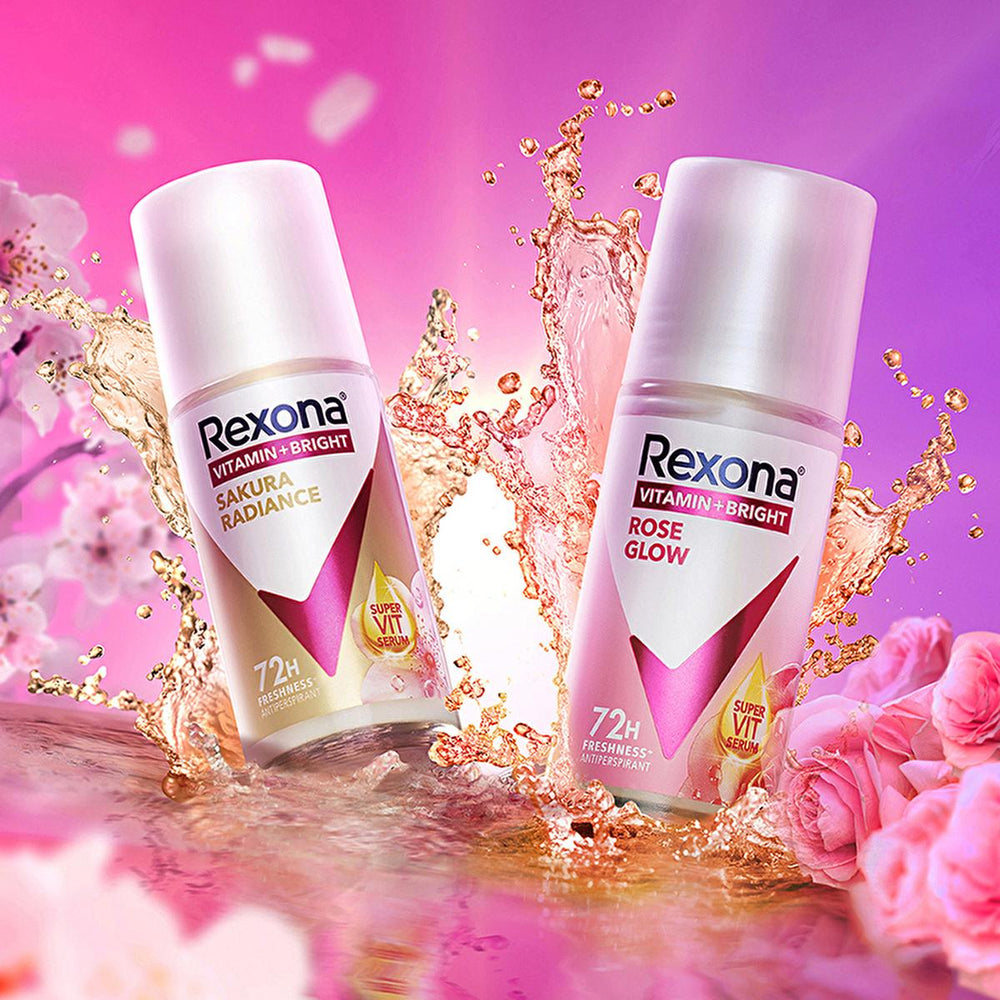 Rexona Vitamin + Bright Roll-On Deodorant for Women - 72 Hour Protection, Sustainable Glass Packaging - view 4